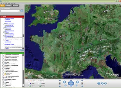 Google Earth : aprerçu de l'interface